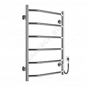 Полотенцесушитель электрический нерж сталь Лесенка 71 Вт 500х600мм 5П со встроенным диммером справа Вектра Элит-Металл ЭС-02-07