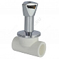 Клапан (вентиль) PP-R 90гр запорный белый хромированный Ру25 внутренняя пайка LUX RTP (РосТурПласт)