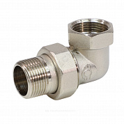 Соединитель латунь никель американка Ду 15 (1/2") угловой ВР/НР VALFEX VF.098.N.012