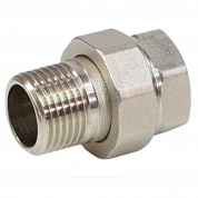Соединитель латунь никель американка Ду 20 (3/4") прямой ВР/НР VALFEX VF.340.N.034