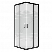 Ограждение душевое Universal BLACK 800х800х1850 мм без поддона текстурированное стекло МетаКам KKS_016220
