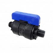Кран шаровой компрессионный ПЭ Ду 20 1/2"x1/2" НР/НР Ру16 VALFEX 1210220012012