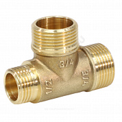 Тройник латунь переходной Ду 15х20х20 (1/2"х3/4"х3/4") НР/НР/НР VALFEX VF.131.L.034