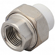 Муфта PP-R комбинированная разъемная белая Дн 20х3/4" ВР VALFEX 10155120