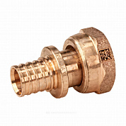 Муфта для PE-X труб аксиальная бронза Дн 25х3/4" с накидной гайкой RX+ Рехау 14563393001