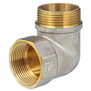 Угольник латунь никель реборда Ду 20 (3/4") ВР/НР 9006 ГОСТ 32585-2013 Aquasfera 9006-02