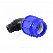 Отвод компрессионный ПЭ Дн 40х1 1/2"х90гр НР Ру16 ТПК-АКВА 50014112