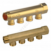 Коллектор латунь 3/4" ВР/НР на 3 вых НР м/о 35мм под адаптер с базой 16мм R580C Giacomini R580CY023