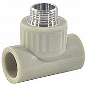 Тройник PP-R комбинированный серый Дн 20х3/4" НР VALFEX 10128120Г