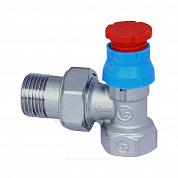 Клапан термостатический R401D Ду 15 Ру10 угловой ВР клипс clip-clap без преднастройки штуцер без уплотнения Giacomini R401DX003