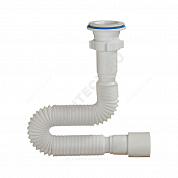 Сифон для умывальника гофрированный 1 1/2"x40/50 L=320-650мм выпуск с пластиковой решёткой D=70мм Орио А-7015