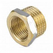 Футорка латунь никель Ду 15х8 (1/2"х1/4") НР/ВР 9024 ГОСТ 32585-2013 Aquasfera 9024-11