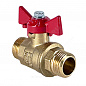 Кран шаровой латунь 11Б27фт1М НР бабочка красная VALFEX