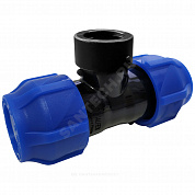 Тройник компрессионный ПЭ Дн 40х1 1/2"х40 ВР Ру16 VALFEX 1210014011240