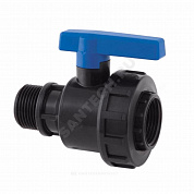 Кран шаровой компрессионный ПЭ 1"x1" НР/ВР Ру10 RTP (РосТурПласт) 22076