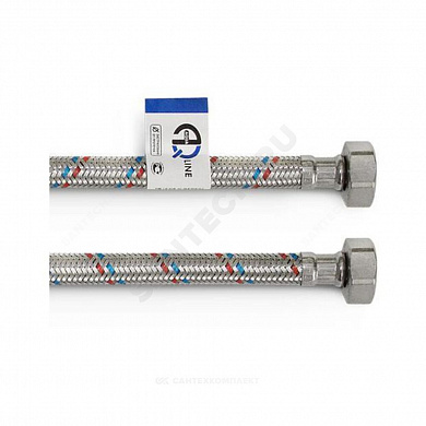 Подводка гибкая для воды нержавеющая оплетка 1/2" г-г AQUALINE