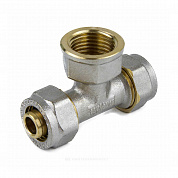 Тройник МП латунь никель обжим Дн 20х3/4"х20 ВР ГОСТ 32415-2013 7013 Aquasfera 7013-02 .
