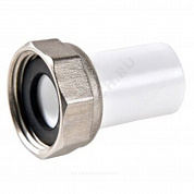 Штуцер PP-R комбинированный белый Дн 20х3/4" с накидной гайкой VALFEX 10136020
