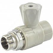 Кран шаровой PP-R серый Дн 25х3/4" НР прямой для радиатора VALFEX 10149025Г