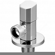 Клапан (вентиль) латунь бытовой хром угловой с отражателем 1079 G1/2"х3/8" Ру16 НР маховик октагон Aquasfera 1079-03