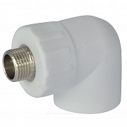 Угольник PP-R комбинированный белый Дн 20х1/2" НР RTP (РосТурПласт) 10799