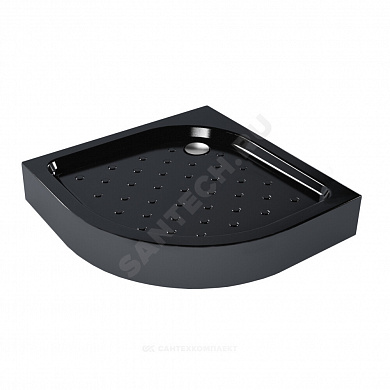 Поддон душевой акриловый четверть круга Classic BLACK N МетаКам